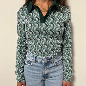 Retro Green Polo Zara New